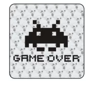 Pegatina SPACE INVADERS GAME OVER. Pegatinas freaks, pegatinas frikis. 2