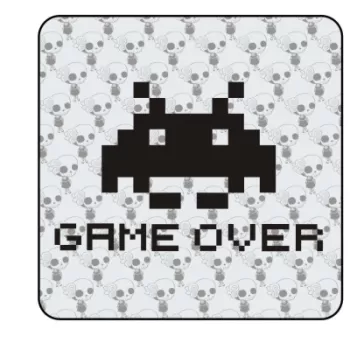 Pegatina SPACE INVADERS GAME OVER. Pegatinas freaks, pegatinas frikis.