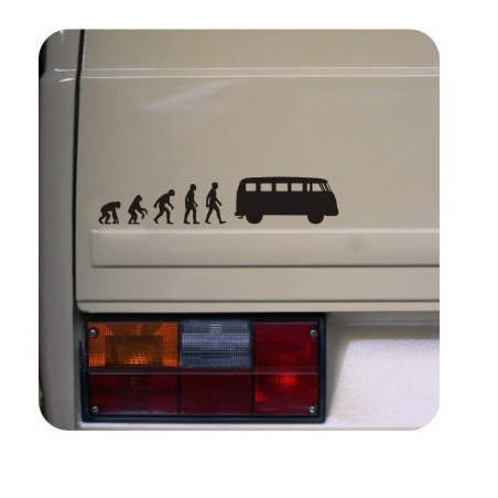 Pegatina EVOLUCION T1 SURF. Pegatinas para Camper y Autocaravana