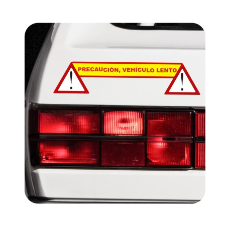 Pegatina VEHICULO LENTO. Pegatinas para Camper y Autocaravana