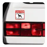 Pegatina CAUTION AREA PATROLLED. Pegatinas de animales y mascotas.