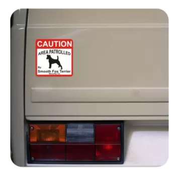 Sticker caution area patrolled