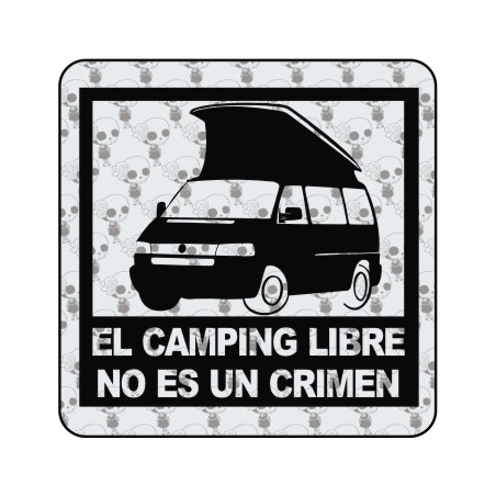 Pegatina FREECAMPING T4. Pegatinas para Camper y Autocaravana