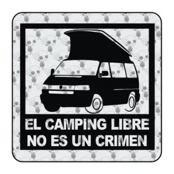 Pegatina FREECAMPING T4. Pegatinas para Camper y Autocaravana