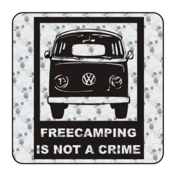 Pegatina FREECAMPING T2. Pegatinas para Camper y Autocaravana