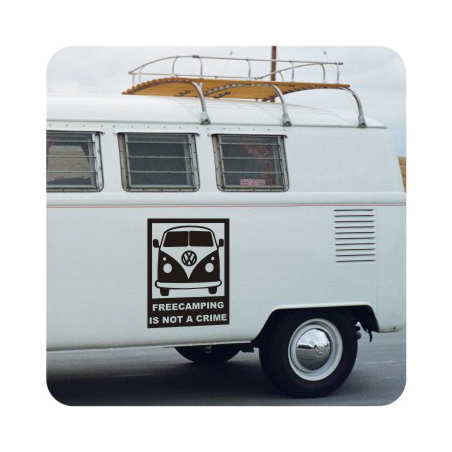 Pegatina FREECAMPING T1. Pegatinas para Camper y Autocaravana