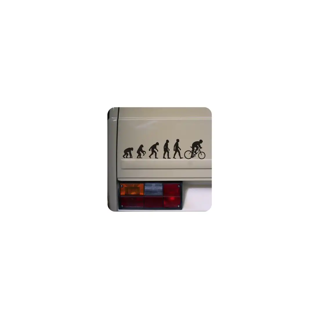 Evolution Mountain Bike Vinyl Sticker - Darwin Monkey To Man Design For Vehicles & Gear