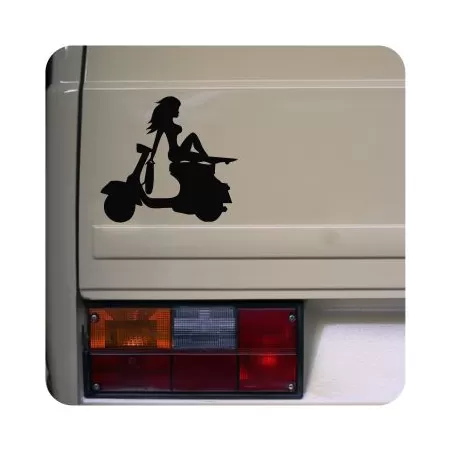 Sticker vespa girl