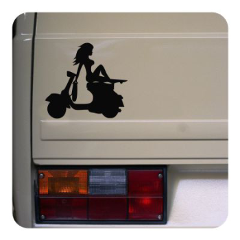 Sticker vespa girl