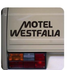 Pegatina MOTEL WESTFALIA. Pegatinas para Camper y Autocaravana