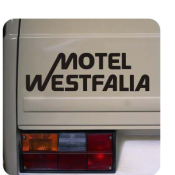 MOTEL WESTFALIA Aufkleber, Westfalia Aufkleber