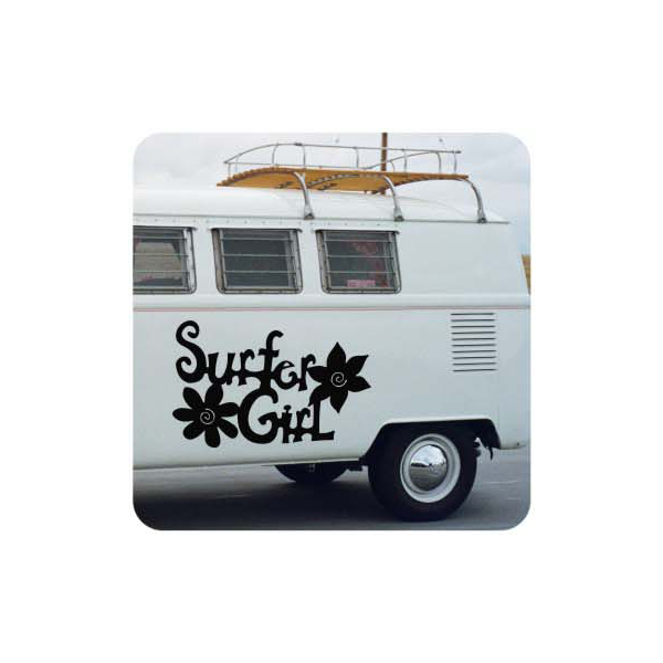 Sticker surfer girl