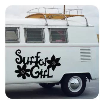 Sticker surfer girl