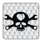 Sticker calavera herramientas 2