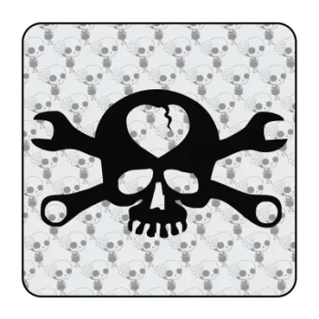 Sticker calavera herramientas