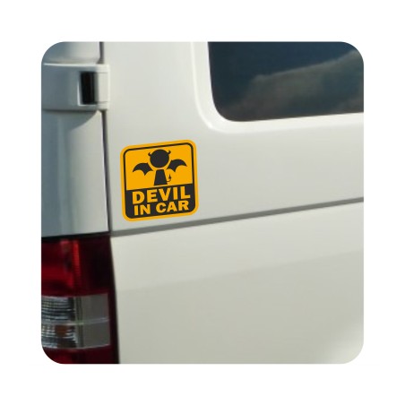 Autocollant devil in car