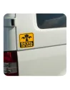 Sticker devil in car