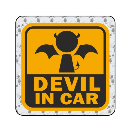 Autocollant devil in car
