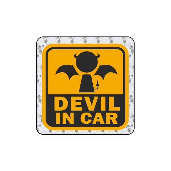 Pegatina de vinilo DEVIL IN CAR