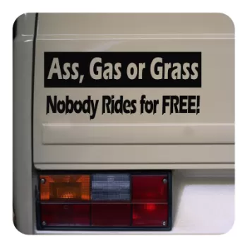 Autocollant ass gas or grass