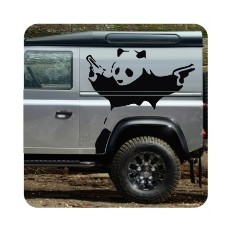 Pegatina PANDA BANKSY. Pegatinas freaks, pegatinas frikis.