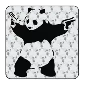 Autocollant panda banksy 2