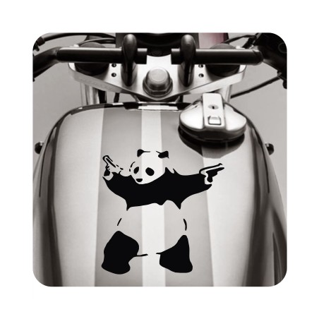 Pegatina PANDA BANKSY. Pegatinas freaks, pegatinas frikis.
