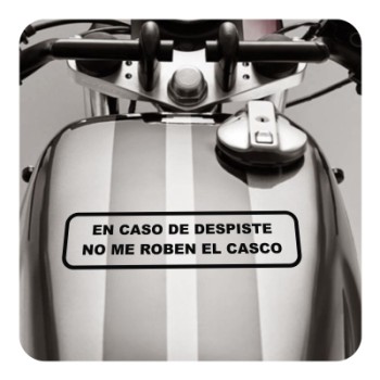 Autocollant En caso de despiste no me quiten el casco