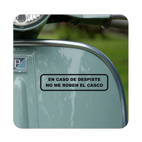 EN CASO DE DESPISTE NO ME QUITEN EL CASCO Aufkleber