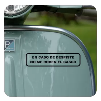 Sticker En caso de despiste no me quiten el casco