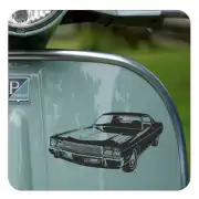 Vinilo con coche clásico americano aplicado en la carrocería