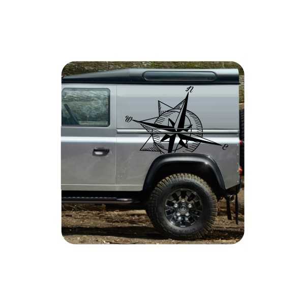 Vinilo ROSA DE LOS VIENTOS. Pegatina 4x4, pegatina camper