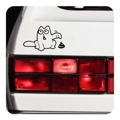 Katze Autoaufkleber Simons Cat Aufkleber 60x16cm Wunschfarbe C52 ML oder MR  