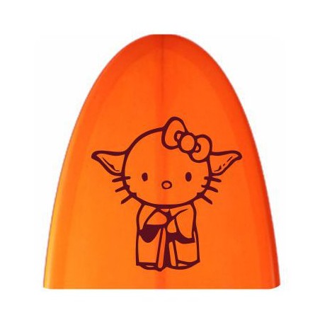 Pegatina YODA KITTY. Vinilo de alta calidad, soporta perfectamente la intemperie, apto incluso para náutica. Pégala donde quiera