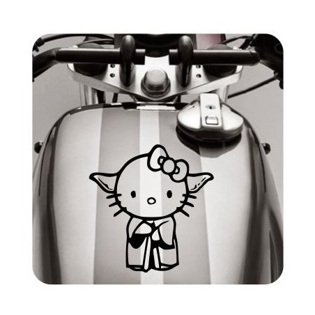 Pegatina YODA KITTY. Vinilo de alta calidad, soporta perfectamente la intemperie, apto incluso para náutica. Pégala donde quiera