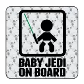 Pegatina BABY JEDI ON BOARD. Vinilo de alta calidad, soporta perfectamente la intemperie, apto incluso para náutica. Pégala dond 2
