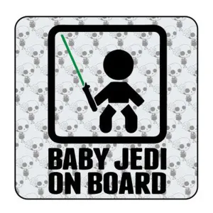 Pegatina BABY JEDI ON BOARD. Vinilo de alta calidad, soporta perfectamente la intemperie, apto incluso para náutica. Pégala dond 2
