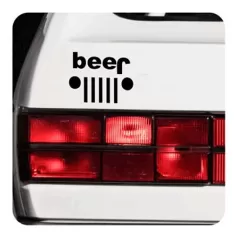 Pegatina Beer - Jeep. Vinilo de alta calidad, soporta perfectamente la intemperie, apto incluso para náutica. Pégala donde quier