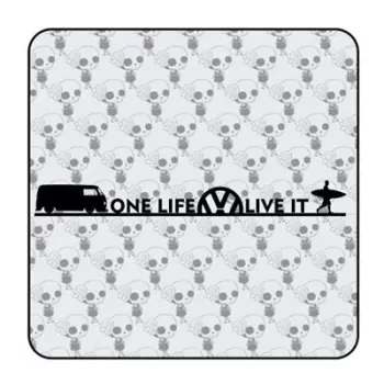 Pegatina One Life Live It - vw T2. Vinilo de alta calidad, soporta perfectamente la intemperie, apto incluso para náutica. Pégal