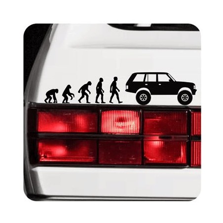 Pegatina Evolucion Range Rover. Vinilo de alta calidad, soporta perfectamente la intemperie, apto incluso para náutica. Pégala d