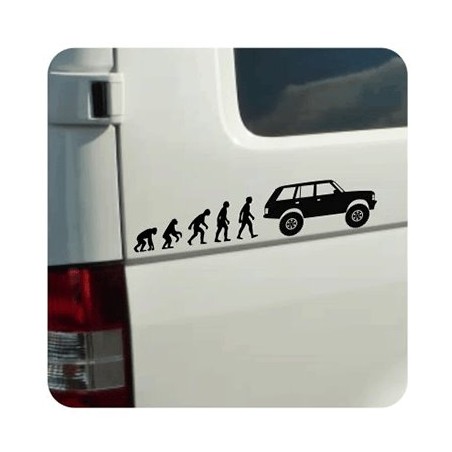 Pegatina Evolucion Range Rover. Vinilo de alta calidad, soporta perfectamente la intemperie, apto incluso para náutica. Pégala d