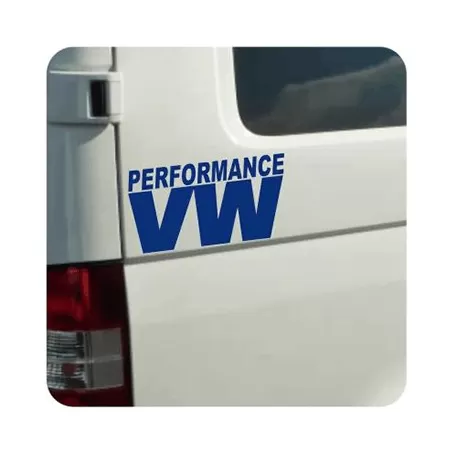 Pegatina VW Performance. Vinilo de alta calidad, soporta perfectamente la intemperie, apto incluso para náutica. Pégala donde qu