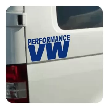 Pegatina VW Performance. Vinilo de alta calidad, soporta perfectamente la intemperie, apto incluso para náutica. Pégala donde qu