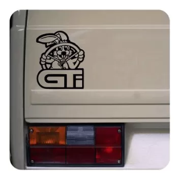 Pegatina Golf GTI Rabbit. Vinilo de alta calidad, soporta perfectamente la intemperie, apto incluso para náutica. Pégala donde q