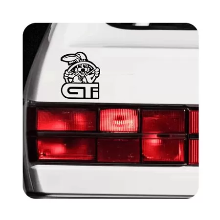 Pegatina Golf GTI Rabbit. Vinilo de alta calidad, soporta perfectamente la intemperie, apto incluso para náutica. Pégala donde q