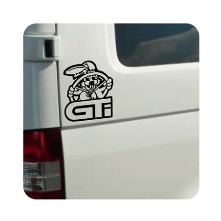 Pegatina Golf GTI Rabbit. Vinilo de alta calidad, soporta perfectamente la intemperie, apto incluso para náutica. Pégala donde q