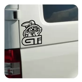 Pegatina Golf GTI Rabbit. Vinilo de alta calidad, soporta perfectamente la intemperie, apto incluso para náutica. Pégala donde q