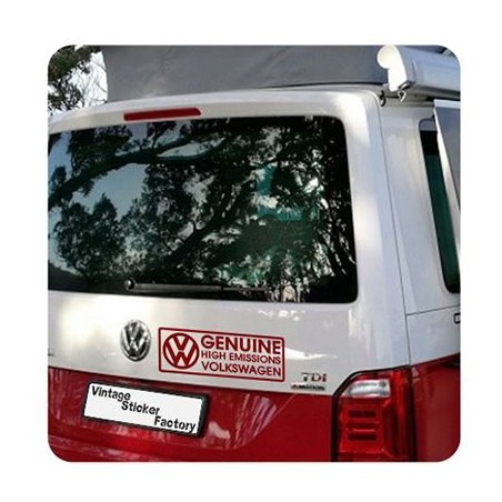 Genuine High Emissions Volkswagen Sticker