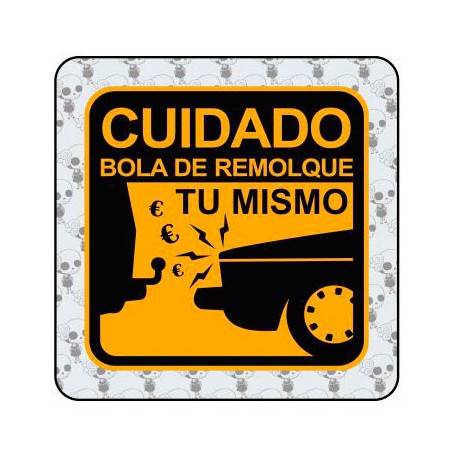 Cuidado - Bola de Remolque Sticker