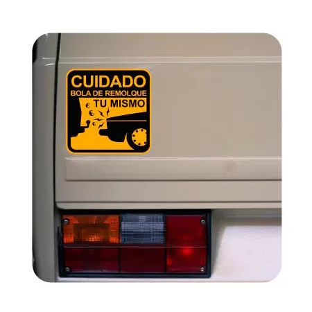 Cuidado - Bola de Remolque Sticker